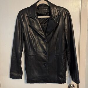 Jones New York Leather Blazer